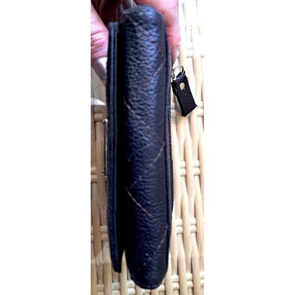 Relic Black Leather Brown Stitching Snap Front Credit Card ID Wallet 5.5x3.5 - Picture 3 of 7